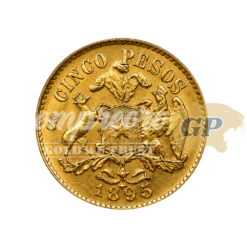Moneda Nacional de Oro 5 Pesos Chilenos